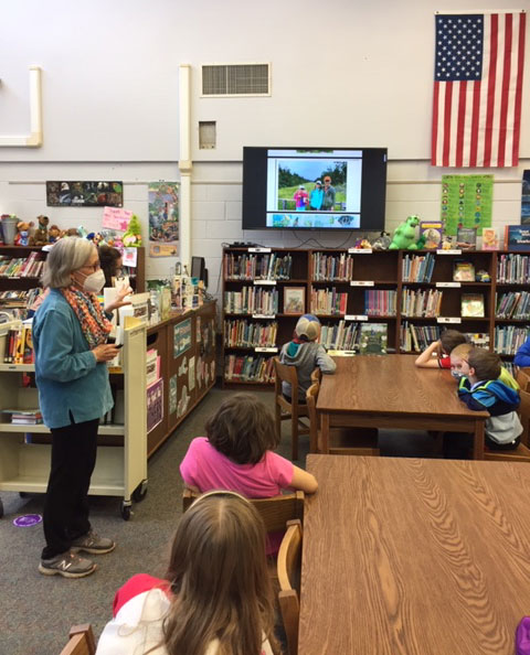 Laurie Lawlor speaking at Eagle Elementary School